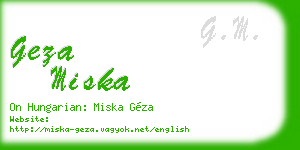 geza miska business card